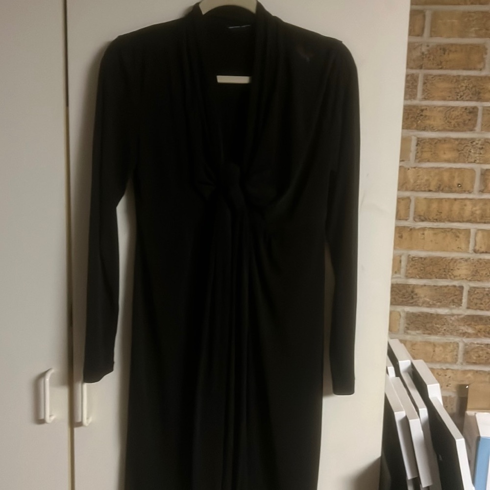 Black formal dress . Small print on the top.